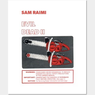 Evil Dead 2 Chainsaw Poster (White Text) Posters and Art